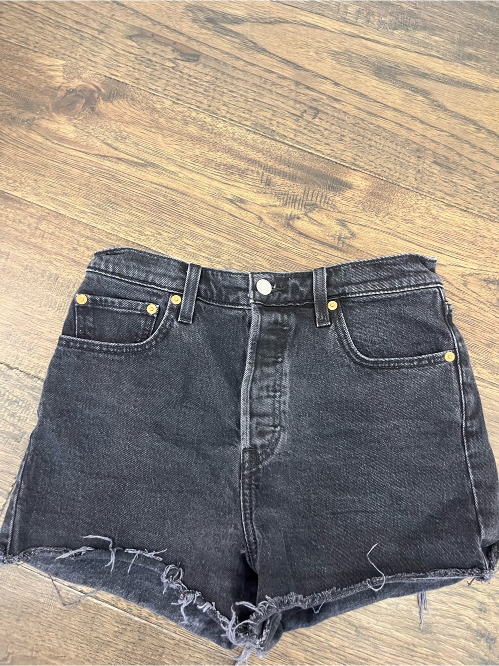 Levi's Black Ribcage Short Denim Shorts